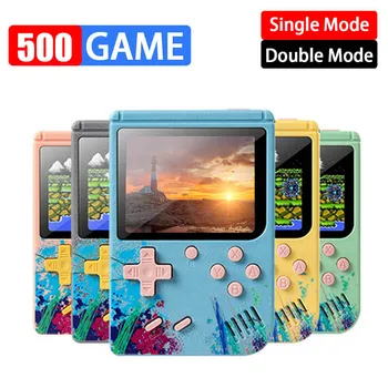 Ретро Портативная мини портативная игровая консоль с 8-битным 3,0-дюймовым цветным ЖК-дисплеем, детский цветной игровой плеер, встроенный в 500 игр