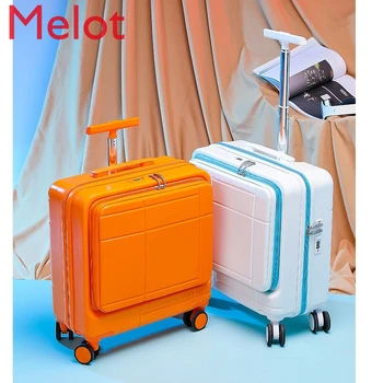 Роскошная багажная тележка высокого класса, Универсальный чемодан на колесах с паролем, Маленькая 18-дюймовая легкая сумка-чемодан