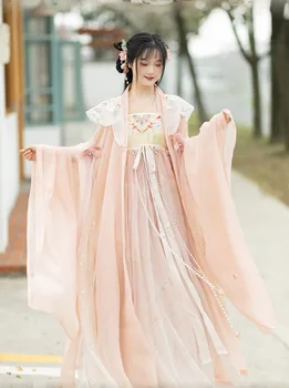 Рубашка Hanfu с большими рукавами, китайские платья, современная китайская традиционная одежда Hanfu для косплея, сказочное платье в китайском стиле
