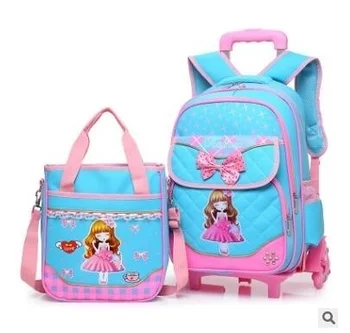 Рюкзак для девочек на школьной тележке, сумка на колесиках для школьной тележки, сумка на колесиках, школьный рюкзак на колесиках, Детская дорожная сумка для багажа