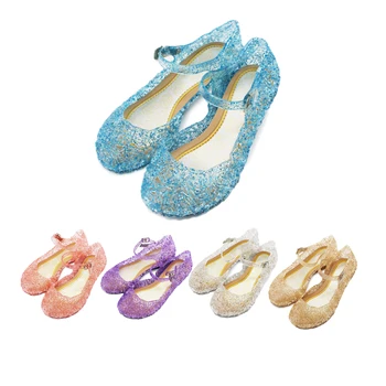 Сандалии для маленьких девочек, обувь Эльзы и Анны, Хрустальные туфельки Принцессы Для Маленьких девочек, Подарок на День Рождения, Детская обувь для Подиума и вечеринки на высоких Каблуках