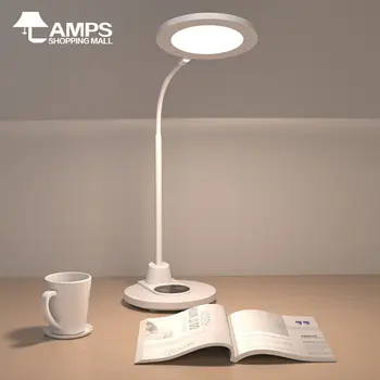 Светодиодная настольная лампа с питанием от USB, Настольная лампа с сенсорным Затемнением, Портативная лампа, 3 цвета, Бесступенчатая Регулировка Яркости, Защита глаз, Прикроватная лампа для спальни
