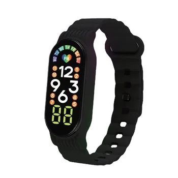 Светодиодные спортивные детские часы, умные часы с сенсорным экраном, водонепроницаемые цифровые электронные наручные часы для детей, подарки для мальчиков и девочек