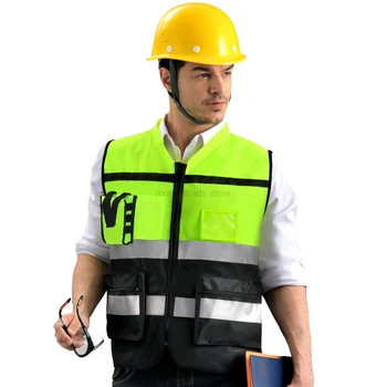 Светоотражающий Жилет с высокой видимостью, защитная одежда для строителей, Дорожный мотоциклетный Светоотражающий жилет