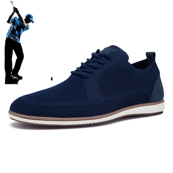 Сетчатая обувь для гольфа, Мужская Удобная обувь для гольфа с гвоздями, Обувь для прогулок на открытом воздухе, Мужская легкая обувь для гольфа