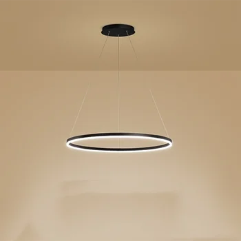 Скандинавская минималистичная кольцевая светодиодная потолочная люстра с регулируемой яркостью для стола, столовой, кухни, Спальни, подвесных светильников, светильника для домашнего декора