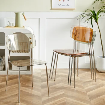 Скандинавский минимализм и роскошные обеденные стулья из акрилового прозрачного пластика