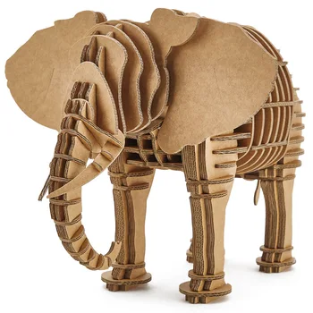 Слон DIY Сборка животных Бумажные Поделки Головоломка Веселое Образование Когнитивное Творческое 3D Восприятие Структура Сборки