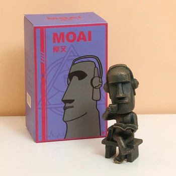 Случайные Простые креативные украшения из смолы, коробка с каменной статуей Моаи, Забавный подарок