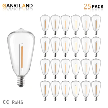 Сменная Лампа GANRILAND ST38 String Light E12 Мощностью 1 Вт, Эквивалентная 7 Вт, Лампа Накаливания, Небьющиеся Декоративные пластиковые светодиодные лампы