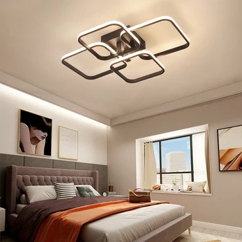 Современная светодиодная люстра для домашнего декора с дистанционным управлением приложением с регулируемой яркостью для гостиной, спальни, кабинета
