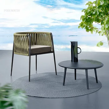 Современные Минималистичные пляжные стулья из ротанга Креативное Кресло Nordic Single Beach Chairs Lounge Meble Ogrodowe Уличная мебель для Патио