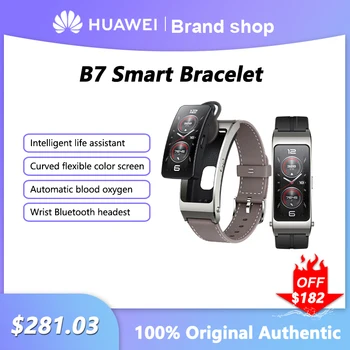 Спортивный Смарт-браслет Huawei B7 с AMOLED-экраном, контролирующий уровень кислорода в крови, Сердечный ритм, Bluetooth-Гарнитуру, Умные Часы