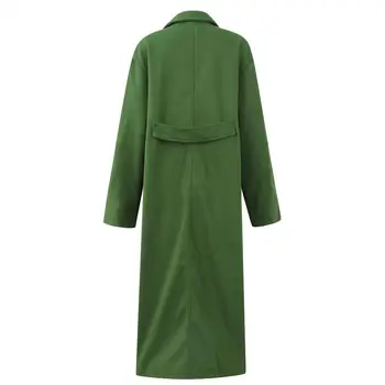 Стильное Шерстяное пальто с Отворотом, Темпераментный Женский Тренч, Ветрозащитное пальто с отложным воротником