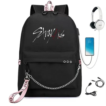 Студенческий школьный рюкзак с USB-зарядкой, сумка на лямках с буквенным принтом, Большая емкость, множество карманов, Повседневный рюкзак для путешествий для подростка