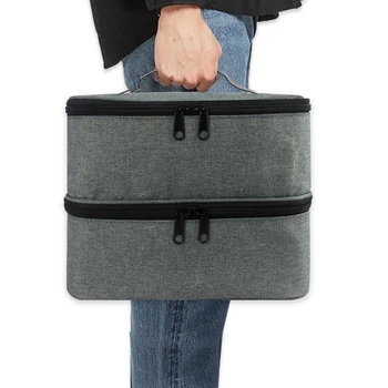 Сумка для хранения лака для ногтей, Нейлоновая Портативная Большая сумка-органайзер для косметики