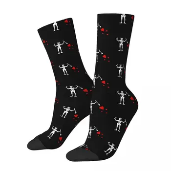 Счастливые мужские носки Черная борода, пиратский флаг в стиле Харадзюку, новинка в стиле хип-хоп, подарочный носок с рисунком Crazy Crew