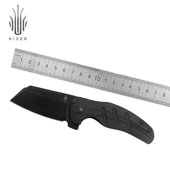 Тактический нож Kizer C01C Ki4488A3 2020, Новый Нож с Ручкой из Углеродного волокна с Черным Лезвием из Стали S35VN, Ножи для Овчарок