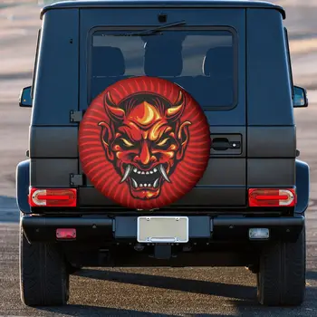 Татуировка головы самурая Покрытие шин Защита колес От атмосферных воздействий Универсальный для прицепа Jeep RV внедорожника грузовика Кемпера туристического прицепа