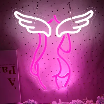 Тело Ангела Леди Неоновая Вывеска Световая Атмосфера Свадьба с питанием от USB Акриловый светодиодный настенный бар Декор для вечеринки Красивый подарок для комнаты
