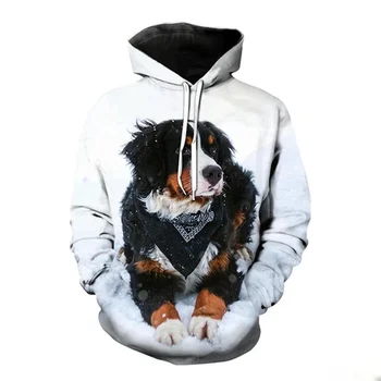 Толстовка с 3D принтом Бернской горной собаки, пуловер с милыми животными, Мужские И женские модные Повседневные толстовки, Уличная одежда для Собак, топы
