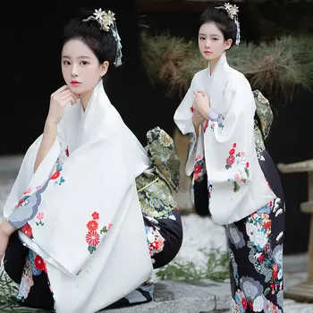 Традиционное Кимоно в японском стиле, женское Кимоно Самурая, женская Гейша, Хаори, Юката с бантом, Высококачественная Свободная Одежда, Фестивальное Кимоно