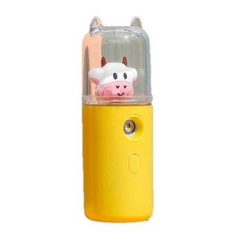 Увлажнитель воздуха Cow Женский прибор для пополнения запасов воды для макияжа Ручной USB-распылитель женских духов и спирта Желтый