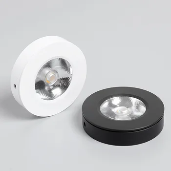 Ультратонкий беспилотный COB светодиодный светильник-подпушка 5 Вт 7 Вт 220 В светодиодный точечный светильник для поверхностного монтажа светильник-подпушка освещение белый черный корпус