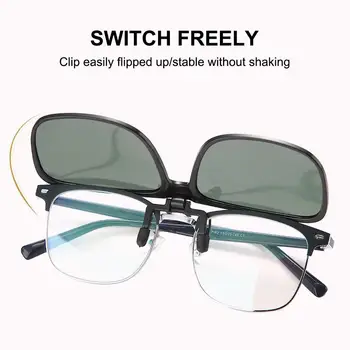 Унисекс, Поляризованные очки для вождения, солнцезащитные очки дневного видения, UV400, линзы для вождения, солнцезащитные очки ночного видения, клип для верховой езды