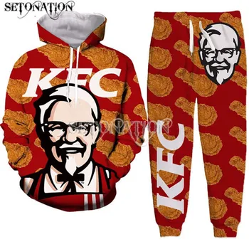 Хипстерский дизайн-KFC-Grandpa для мужчин/женщин, новые модные крутые толстовки с 3D принтом/толстовка/брюки/Спортивный костюм, прямая поставка