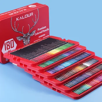 Цветной карандаш Kalour, 180 шт., Профессиональная художественная маслянистая металлическая жестяная коробка, цветной грифель, высококачественный набор цветных карандашей для граффити