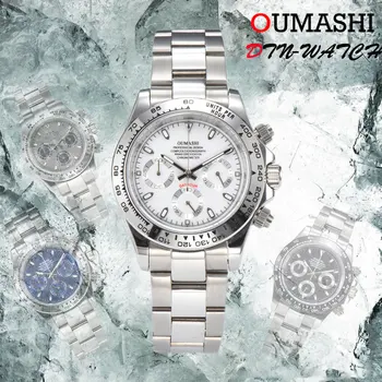 Часы VK63 OUMASHI-DTN, лучшие мужские спортивные кварцевые часы с пандой и тремя глазами, водонепроницаемые часы из сапфировой нержавеющей стали