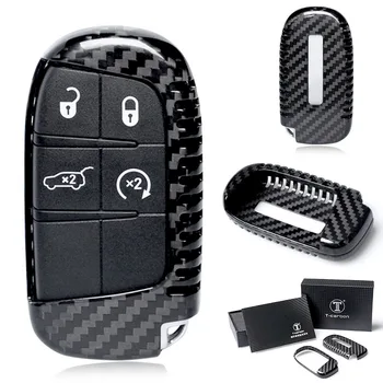 Чехол для ключей с дистанционным управлением из Углеродного волокна Для Jeep Dodge Cherokee Renegade
