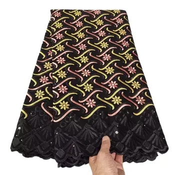Швейцарская кружевная ткань из швейцарского хлопка, Африканское вуалевое кружево, Вышивка для вечернего платья, 5 ярдов