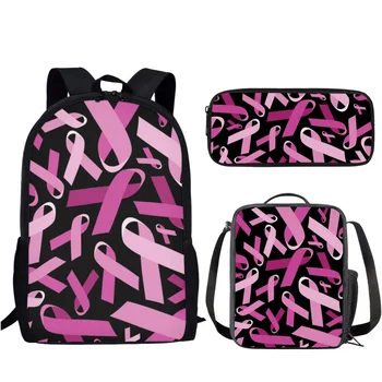 Школьные сумки для детей, Вера, Надежда, Любовь, Розовая лента, модный 3 шт. Детский рюкзак большой емкости для студентов