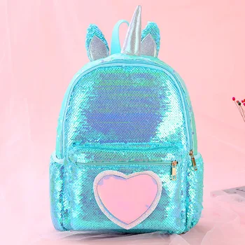 Школьный рюкзак для девочек, новые рюкзаки для девочек с единорогом, модные сумки с блестками, детские мультяшные милые сумки-книжки с единорогом