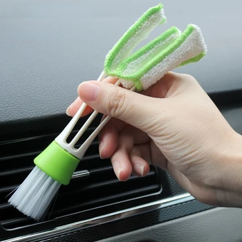 Щетка для удаления пыли из автомобиля, креативная чистящая щетка для выхода воздуха, автомобильный кондиционер, многофункциональные щетки с двойной головкой