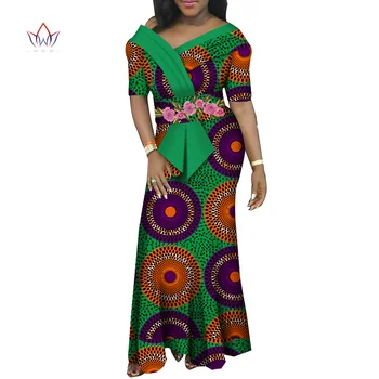 Элегантные вечерние платья для женщин, нигерийская традиционная Африканская длинная одежда Sweet Wind, Модное африканское платье для леди WY6006