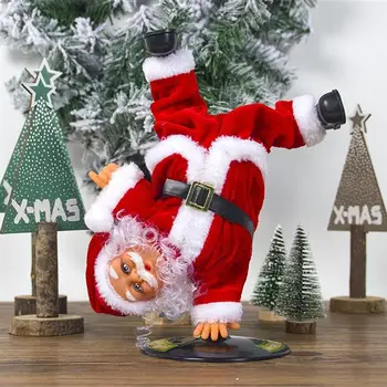 Электрический перевернутый уличный танец, Вращающаяся кукла Санта-Клауса, игрушка, музыка, Рождественский подарок, детские игрушки, Новые рождественские украшения
