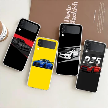 Япония, спортивные автомобили JDM, Мужской Жесткий чехол для телефона Samsung Galaxy Z Flip 4, прозрачный чехол для Galaxy Z Flip3, складной чехол