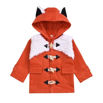детская куртка для маленьких девочек и мальчиков с рисунком лисы, пальто, осенняя одежда, осенняя одежда для детей, милое пальто