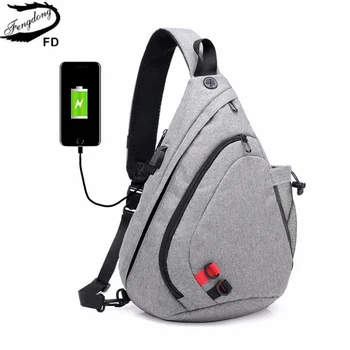 мужская сумка через плечо, мужская сумка-слинг, нагрудная сумка, USB-зарядка, сумка-мессенджер, сумки на одно плечо для мужчин, спортивная сумка с разъемом для наушников