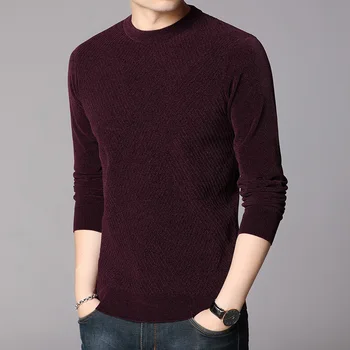 мужской свитер с круглым вырезом и длинными рукавами, однотонные свитера, мужская 2023 новая весенне-осенняя нижняя рубашка zde1620