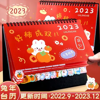 настольный календарь на 2023 год, мультяшный креативный простой лунный календарь, украшение стола, офисный календарь с кроликом, календарь на неделю, новый стол kawaii
