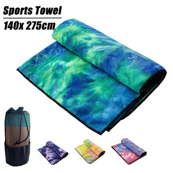 портативное спортивное полотенце из микрофибры 140 *75 см, впитывающее пот, спортивное полотенце для бега, полотенце для йоги