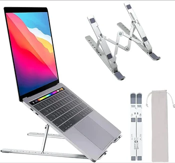 складная Подставка для ноутбука Алюминиевый кронштейн Складная воздушная поддержка Macbook Pro Регулируемый держатель для ноутбука Подставка для планшета для ПК