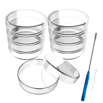 стеклянные Чашки Петри диаметром 100 мм, 10 шт, Автоклавируемые Лабораторные чашки Петри с петлей для инокуляции, Автоклавируемые и многоразовые