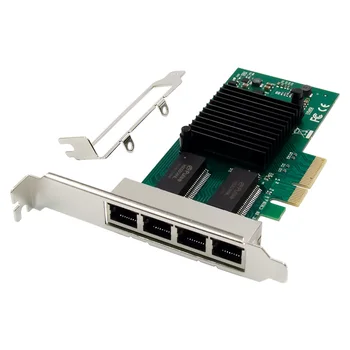 чип Intel I350AM4 Четырехпортовый Гигабитный Ethernet PCI-E X4 Lan Адаптер Сетевая карта PCIe 1000M RJ45 LAN card