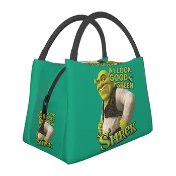 Shrek Looking Good Изолированная сумка для ланча для кемпинга, путешествия, портативный термоохладитель, ланч-бокс для женщин