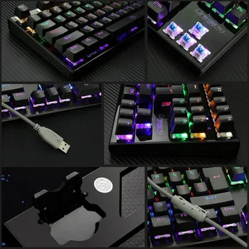 Механическая клавиатура K28 с подсветкой 87 клавиш, игровая клавиатура с подсветкой интернет-кафе